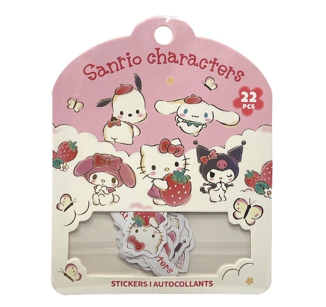 Sanrio Characters 🍓 Strawberry Flake Seal Stickers Hello