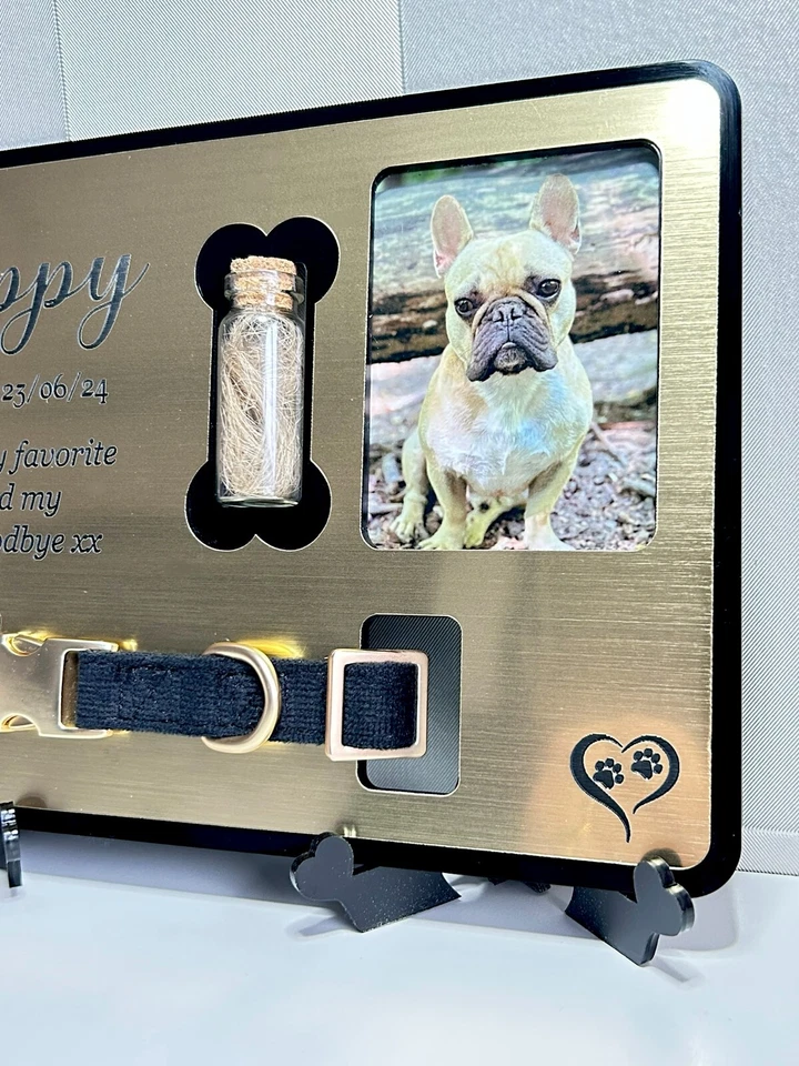 Pet Memorial Plaque, Pet fur Keepsake, Dog Memorial Collar Frame With Photo - Image 4 of 4