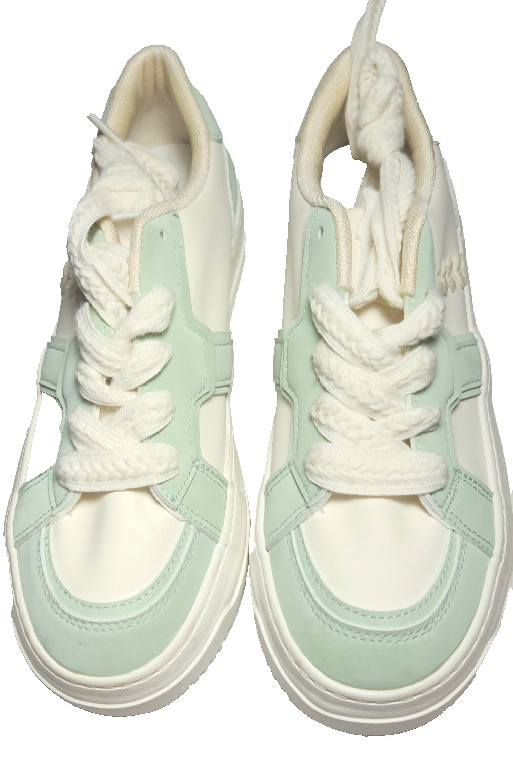 New Size 40 Us 8-8.5 Green White Lace Up