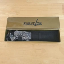 Survivor HK-1035 Fixed Blade Outdoor Knife Set, Black Double-Edge Blades READ