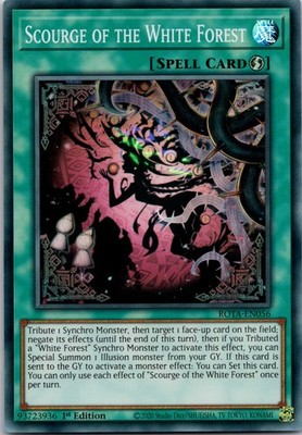 TCG Yu Gi OH  Karte Scourge of the White Forest ROTA-EN056  Super Rare