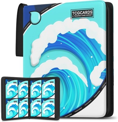 400 Pockets Trading Card Binder,50 Removable Sleeves,3-Ring Zip Design