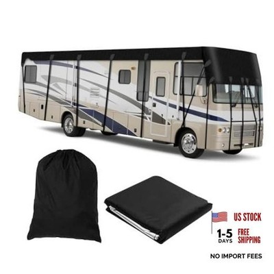 Camper Cover 210D Oxford Cloth Rv Covers for Roof Only Wind, Rain 7.5m×3m Black