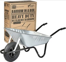 Walsall Easiload Galvanised Builders Barrow In A Box With Pneumatic Tyre.