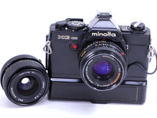 Minolta XG-SE film Camera MD Rokkor-X 45/2 Tokina 28/2.8 Lenses Data Back/Winder