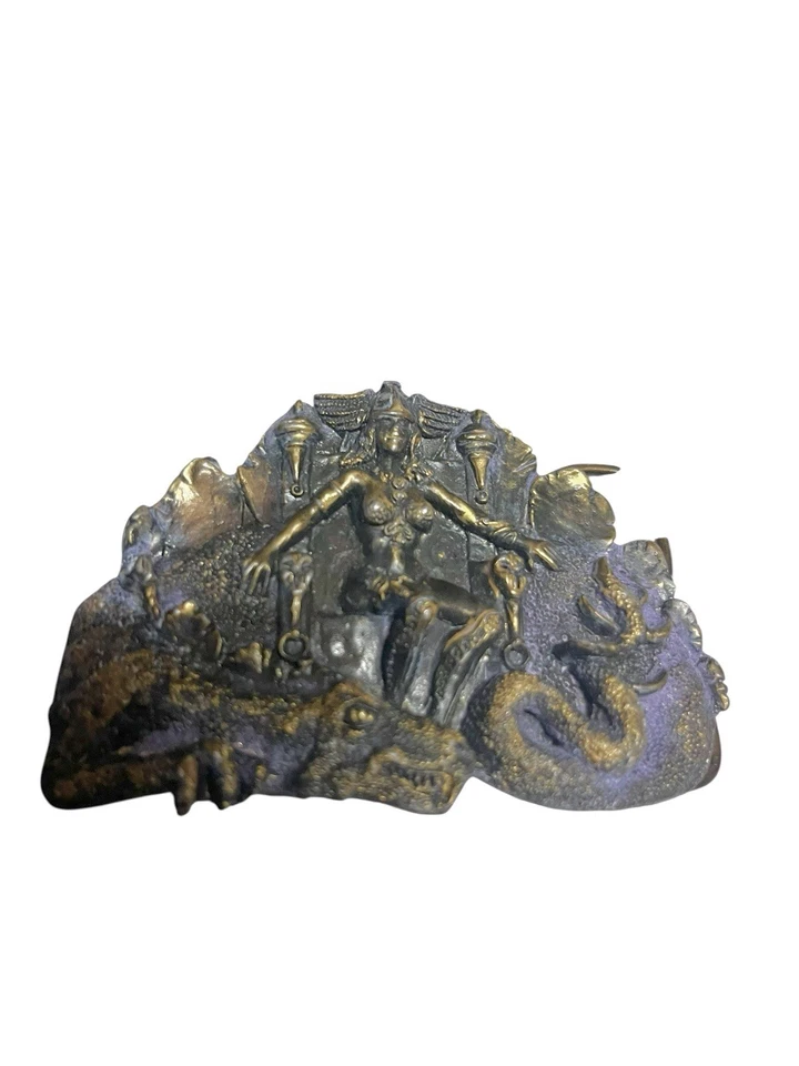 De colección 1983 Bergamota Latón Hebilla Cinturón Guerrero Princesa Con Dragón Hecho en EE. UU. Foto 3 de 4