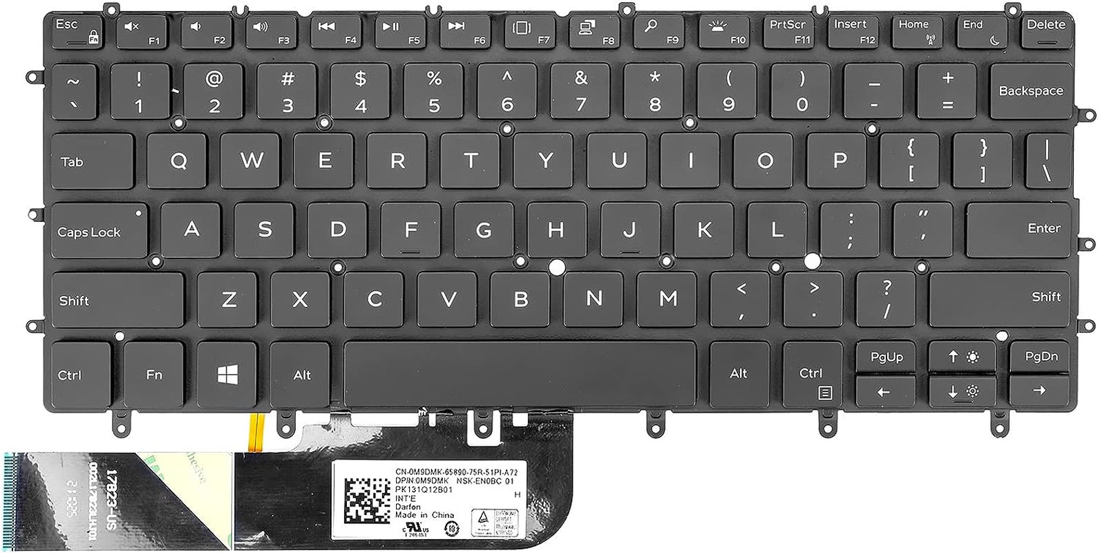 Backlit Keyboard for Dell XPS 13 9380 9370 9305 7390 US Layout