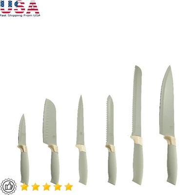 6 Piece Kitchen Knife Set Stainless Steel Ergonomic Handles Razor Sharp Blades
