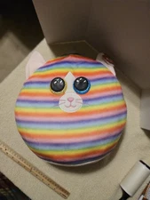 TY Squish-A-Boos Unicat Stuffed Toy HEATHER Rainbow Unicorn cat 12” pillow
