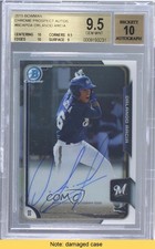 2015 Bowman Chrome Prospects Orlando Arcia BGS 9.5 GEM MINT Auto READ 5o5