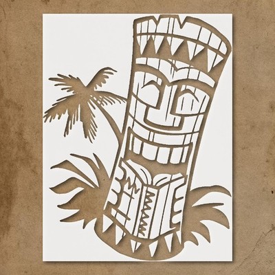 Tiki Tribal Figure Wall Art Reusable Plastic Stencil - StencilAir