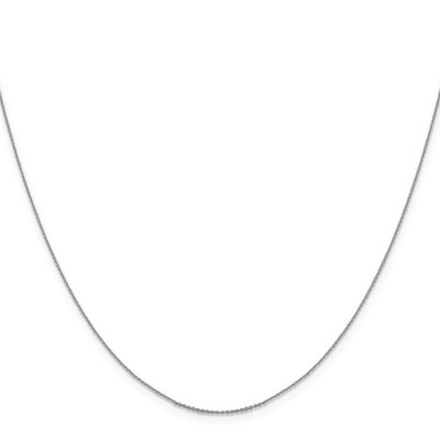 14K Weißgold 0,85 mm Kabel Kette Halskette 16-24 Zoll Herren Damen