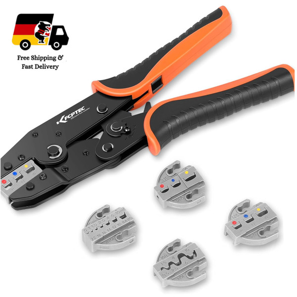 Kf Cptec Crimpzange Wechselbacken Set 5-Teilig Ratschen Crimpen-image