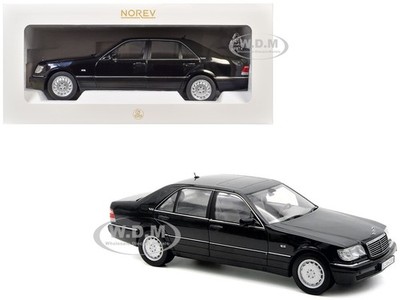 1997 MERCEDES-BENZ S600 OBSIDIAN BLACK 1/18 DIECAST MODEL BY NOREV