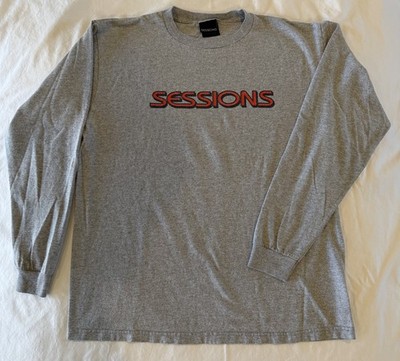 RARE Vintage 90s Y2K Sessions Skate Snowboarding Long Sleeve Shirt. Medium