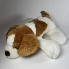 Commonwealth Vintage Plush Puppy Dog Brown White 12" Beanie Stuffed Animal Toy