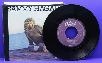 SAMMY HAGAR (Sittin' On) The Dock Of The Bay 45 RPM w/PS CAPITOL 4699 NM/UNPLAYD