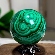 52G Rare Natural Malachite quartz hand Carved ball Crystal Healing