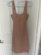 NWT GUESS Women's Sleeveless Rossella Faux Suede Dress Peach Creme Sz 0