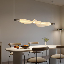 Dimmable 51.18-Inch LED Linear Pendant Light for Dining  Living Spaces