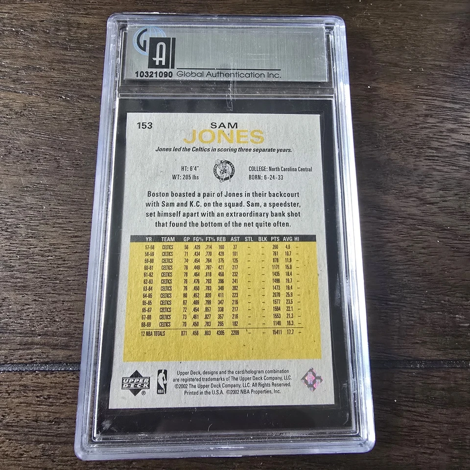 2002 Upper Deck Generations Sam Jones GAI Certified Signed Card Auto - Image 2 of 2