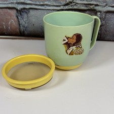 Vintage Tommee Tippee Sippy Cup Weighted Bottom 1960's Child's Drinking Cup Bear