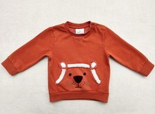 Baby Pullover Gr.80 Löwe Rostrot Topomini Gefleect Winter Kleinkind Langarm