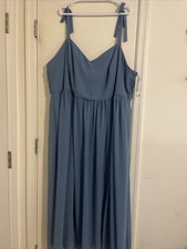 NWT Sz30 David's Bridal Chiffon Tie Strap Tank A-Line Dress StyleF20799 MSRP$150