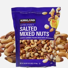 Kirkland Signature Extra Fancy Salted Mixed Nuts 40 Oz (2.5 lb) EXP 03/2026