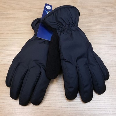 ISOTONER Gloves Mens Large Black Touchscreen Water Repellent Plush Lined