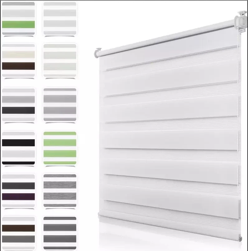 Doppelrollo Tür Fenster Klemm Duo Rollo ohne Bohren Fenster Seitenzug blickdicht - Bild 1 von 4