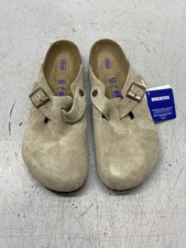 Birkenstock Men's US 10 Boston BS Suede Leather Slip-On Clogs Taupe 0560771