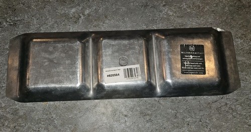 Wilton Armetale Reggae 19x6" Divided Rectangular Silver Tone Serving Tray 820564 - Picture 3 of 4