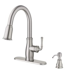 Glacier Bay Kagan 15in Pull Down Kitchen Faucet 360 Swivel Stainless Steel