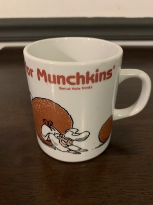 Vintage Dunkin Donuts Ceramic Coffee Mug  Mornings Are Made For Munchkins  1990