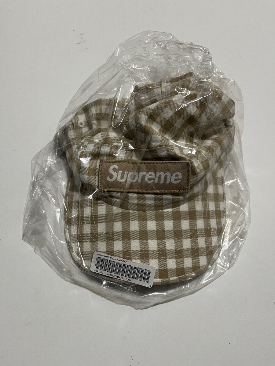 帽子 supreme Ginpham Camp Cap Tan Supreme Gingham Twill Camp Cap Hat Tan SS23 New | eBay