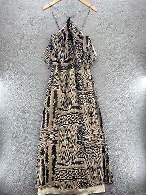 bcbgmaxazria dress chiffon NWT BcbgMaxazria Blush Pink Nude Silk Chiffon Swarovski Crystal Long Dress 10