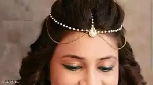 Beautiful Designer Indian Mangtikka Classic Woman's Hair & Head Simple Jewelry - Picture 1 of 3
