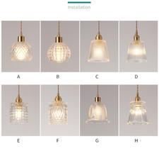 Lampada a sospensione da soffitto in vetro ambrato/verde a righe semplicità nordica pub diner light