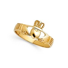 GOLD - 14K Yellow Gold Claddagh Ring