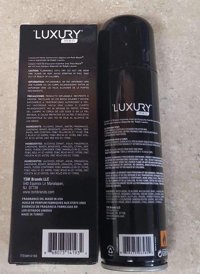 豪华男式 #28 Polo 黑色 Ralph Lauren 香味古龙水 Polo 喷雾全新 — 第 2/3 张图片