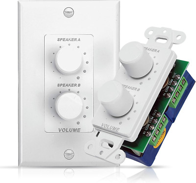 In Wall Speaker Volume Control - Home Audio Smart 2-Channel A/B Dual Channel Sp