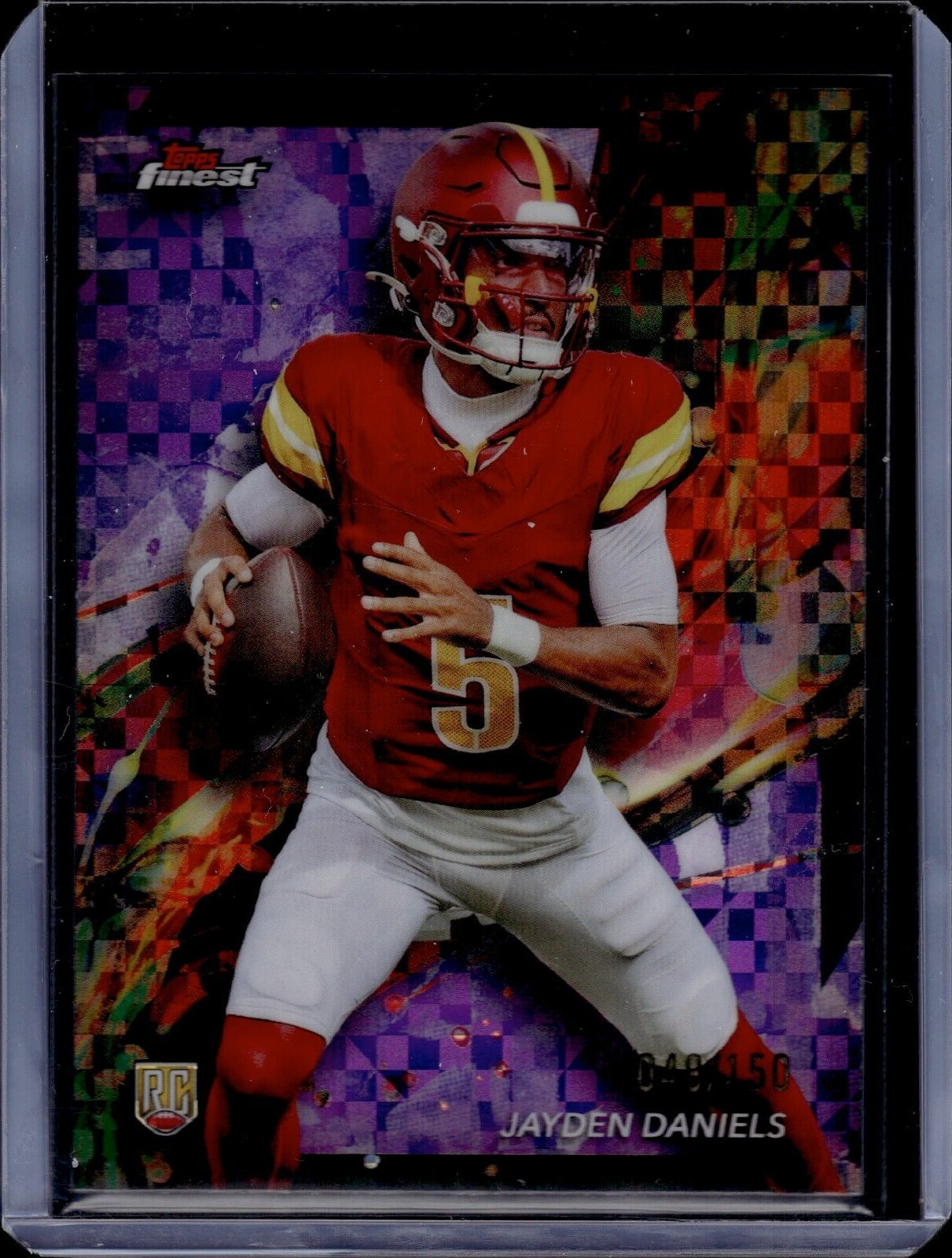 2024 Finest Purple Checkerboard Refractors #67 Jayden Daniels 48/150