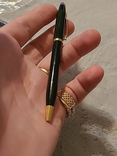 CROSS CENTURY II BLACK LACQUER BALLPOINT PEN W/GOLD PLATED ACCENTS - Picture 15 of 16
