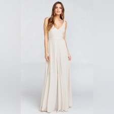 Show Me Your Mumu Jenn Maxi Dress in Cream Show Me the Ring Crisp Size XXS