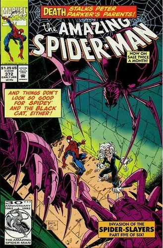 AMAZING SPIDER-MAN #372 F/VF, Direct, Marvel Comics 1993 Stock Image