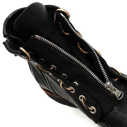 ISAMU KATAYAMA BACKLASH Lace-Up Leather Boots with Zipper