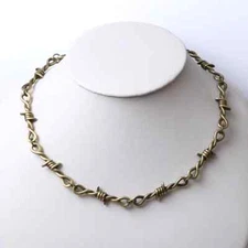 Fashion Jewelry Unisex Barbed Wire Style Punk Choker Necklace Gold Silver 97-2
