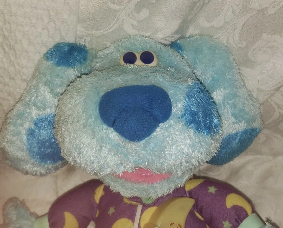 Fisher Price 2004 hora de acostarse cantando iluminar pistas azules perro peluche 13" de alto Foto 3 de 4