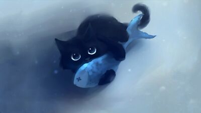 Anime cat fish Custom Gaming Mat Desk